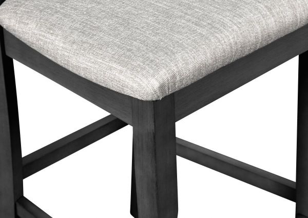 Closeup Seat View of the Gia Counter Height Dining Stool in Gray by New Classic Furniture | Home Furniture Plus Bedding