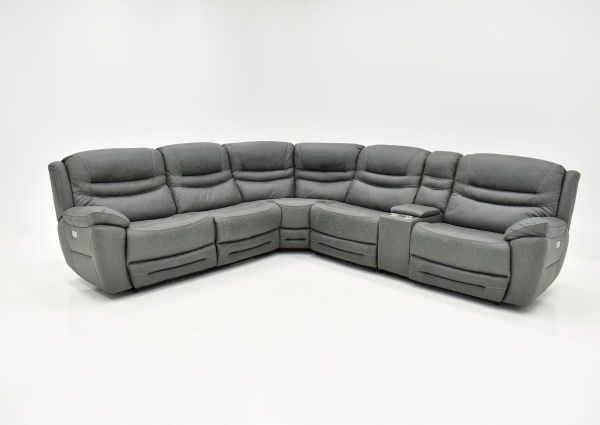 Front Facing View of the Dakota POWER Sectional Sofa in Gray by K-Motion | Home Furniture Plus Bedding