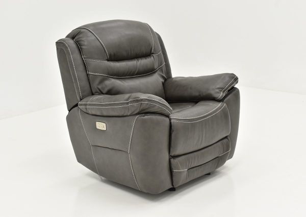 Slightly Angled View of the Dallas POWER Recliner in Gray | Home Furniture Plus Bedding