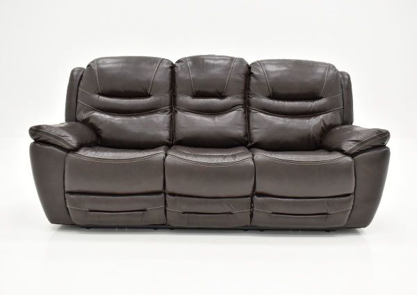 Front Facing View of the Dallas POWER Reclining Sofa - Brown | Home Furniture Plus Bedding