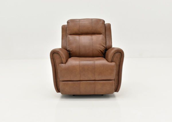 Front Facing View of the Marquee POWER Recliner in Umber Brown by Bassett Furniture | Home Furniture Plus Bedding