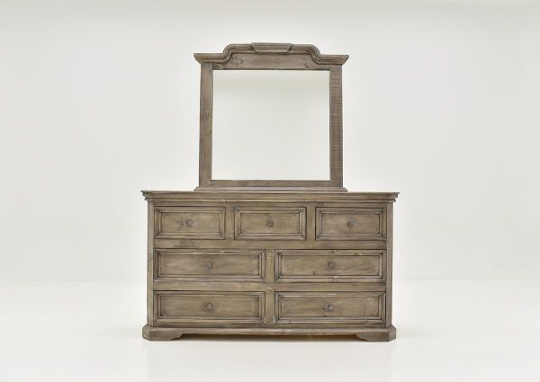 Front Facing View of the Westgate Dresser with Mirror in Granite by Vintage Furniture | Home Furniture Plus Bedding