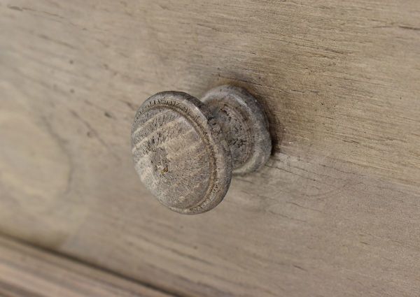 Close Up View of the Wooden Knobs on the Westgate Nightstand in Granite by Vintage Furniture | Home Furniture Plus Bedding