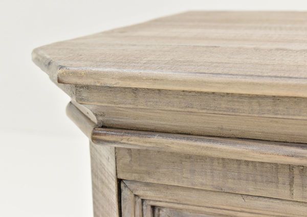 Close Up View of the Detailed Molding on the Westgate Nightstand in Granite by Vintage Furniture | Home Furniture Plus Bedding