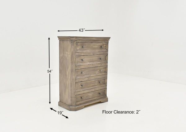 Dimension Details on the Westgate Chest of Drawers in Granite by Vintage Furniture | Home Furniture Plus Bedding