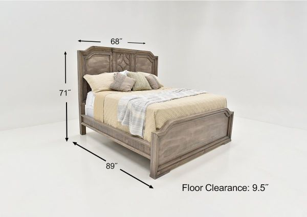Dimension Details on the Westgate Queen Size Panel Bed in Granite by Vintage Furniture - Home Furniture Plus Bedding