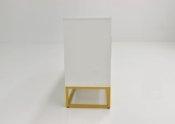 Side View of the Argyle Glen 60 Inch Cabinet in White and Gold by Jofran | Home Furniture Plus Bedding