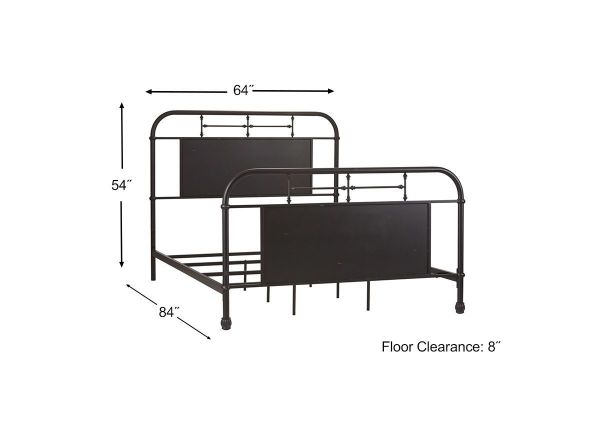 Picture of Vintage Queen Size Metal Bed - Black