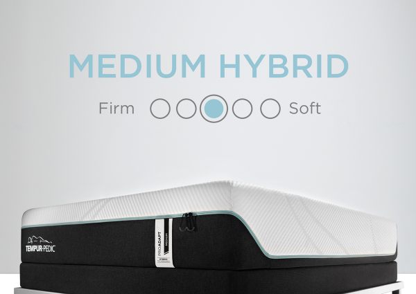 Graphic Showing the Feel and Comfort Level of the Tempur-Pedic ProAdapt Medium Hybrid Mattress - Full Size | Home Furniture Mattress Center