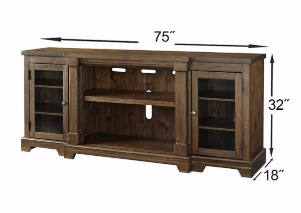 Dimension Details of the Brown Flynnter TV Stand Credenza by Ashley Furniture | Home Furniture Plus Bedding