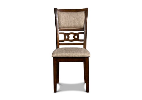 Front Facing View of the Gia Dining Chair in Cherry by New Classic Furniture | Home Furniture Plus Bedding