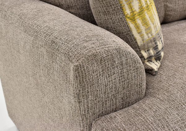 Close Up View of the Arm on the  Perth Chair in Pewter by Peak Living Furniture | Home Furniture Plus Bedding