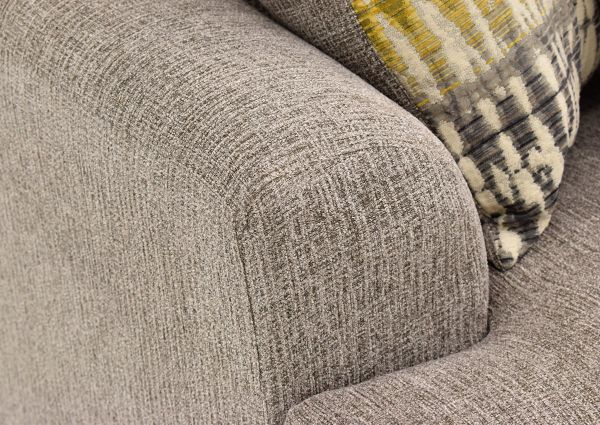 Close Up View of the Arm on the Perth Sofa in Pewter by Peak Living | Home Furniture Plus Bedding