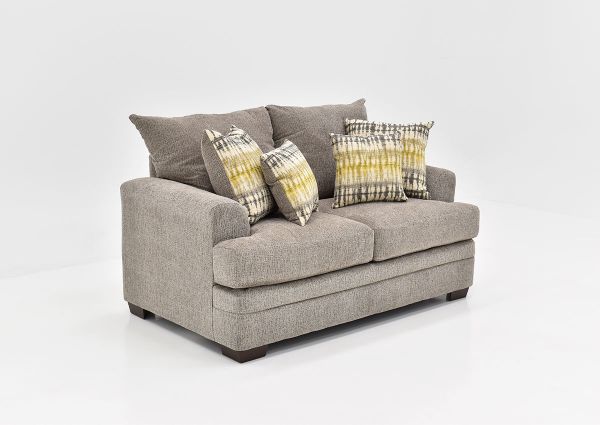 Slightly Angled View of the Perth Loveseat in Pewter by Peak Living Furniture | Home Furniture Plus Bedding
