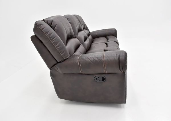 Side View of the Torino Reclining Sofa in Brown by Man Wah | Home Furniture Plus Bedding