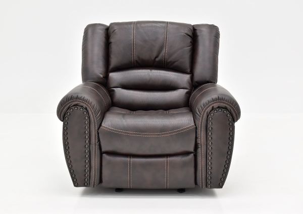 Front Facing View of the Torino Glider Recliner in Brown by Man Wah | Home Furniture Plus Bedding