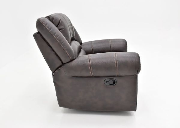 Side View of the Torino Glider Recliner in Brown by Man Wah | Home Furniture Plus Bedding