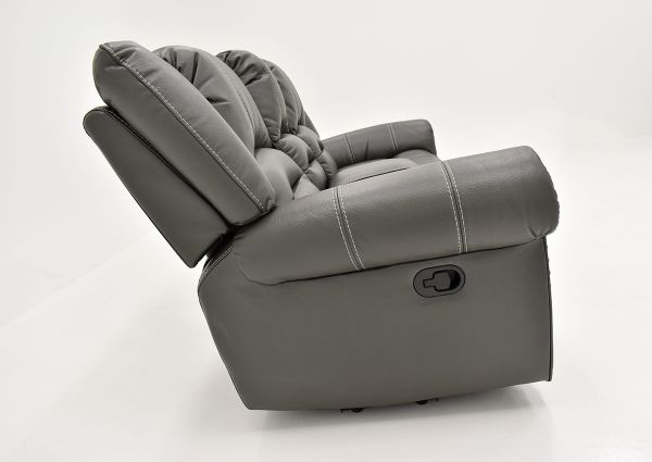 Side View of the Torino Reclining Loveseat in Gray by Man Wah | Home Furniture Plus Bedding