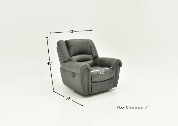 Dimension Details of the Torino Recliner in Gray by Man Wah | Home Furniture Plus Bedding