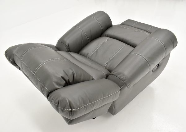 Overhead View of the Fully Reclined Torino Recliner in Gray by Man Wah | Home Furniture Plus Bedding