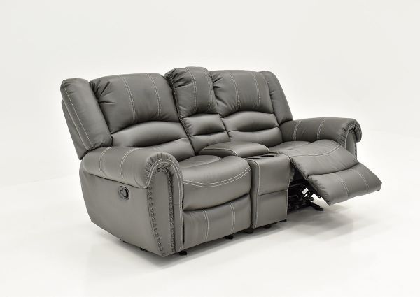 	Slightly Angled View of the Torino Reclining Loveseat in Gray by Man Wah | Home Furniture Plus Bedding