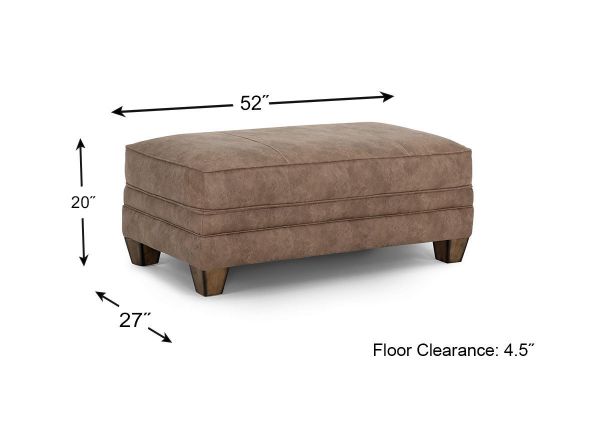 Dimension Details of the Sicily Ottoman in Brown by Franklin | Home Furniture Plus Bedding