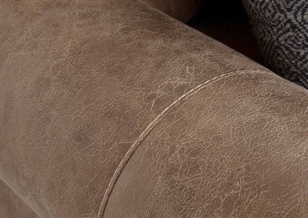 Close Up View of the Stitching on the Sicily Sofa in Brown by Franklin | Home Furniture Plus Bedding