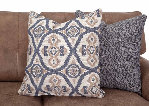 Close Up View of the Accent Pillows on the Sicily Sofa Set in Brown by Franklin | Home Furniture Plus Bedding