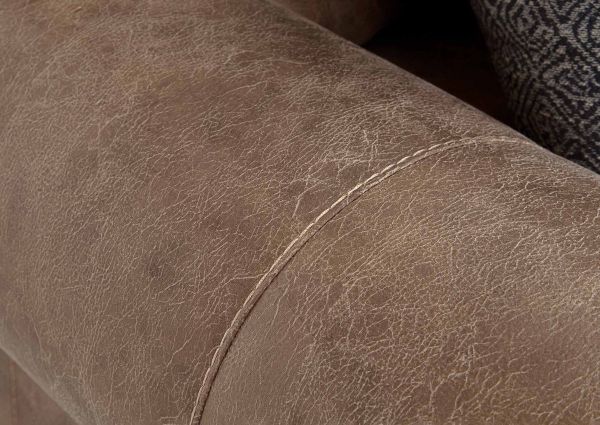 Close Up View of the Stitching on the Sicily Sofa Set in Brown by Franklin | Home Furniture Plus Bedding