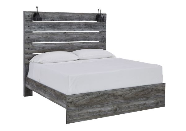 Slightly Angled View  of the Baystorm Queen Size Bed in Gray by Ashley Furniture | Home Furniture Plus Bedding