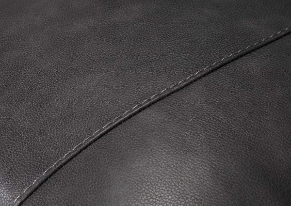Close Up View of the Stitching on the Della Leather Sofa in Gray by Franklin Corporation | Home Furniture Plus Bedding