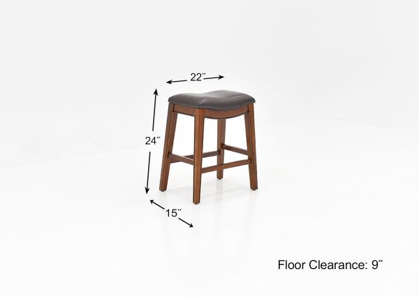 Dimension Details of the Fiesta 24 Inch Barstool in Brown by Elements International | Home Furniture Plus Bedding