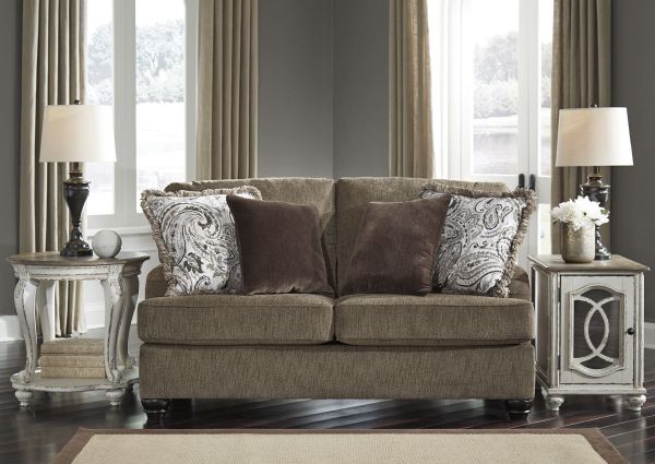 Room View of the  Braemer Loveseat in Brown by Ashley Furniture | Home Furniture Plus Bedding