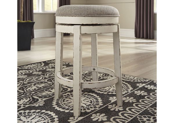 Room View of the Realyn Swivel Barstool in Off White by Ashley Furniture | Home Furniture Plus Bedding