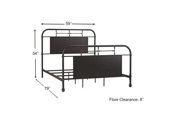 Dimension Details of the Vintage Full Size Metal Bed in Black by Liberty Furniture | Home Furniture Plus Bedding