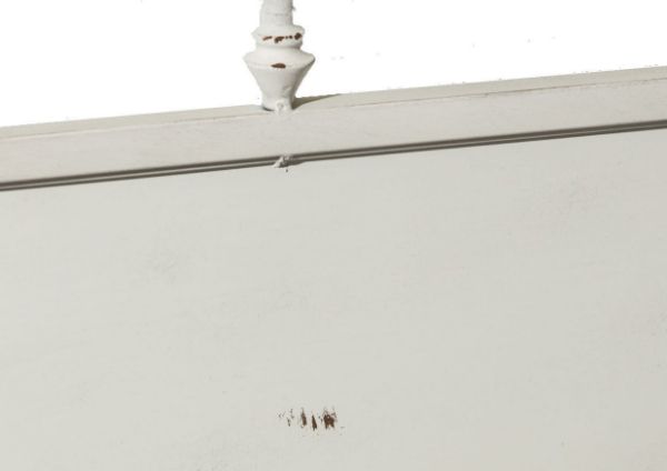Closeup of the Headboard on the Vintage Full Size Metal Bed in White by Liberty Furniture | Home Furniture Plus Bedding