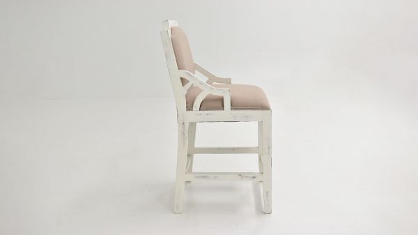 Side View of the Brooks Chairback Barstool in White by Vintage Furniture | Home Furniture Plus Bedding