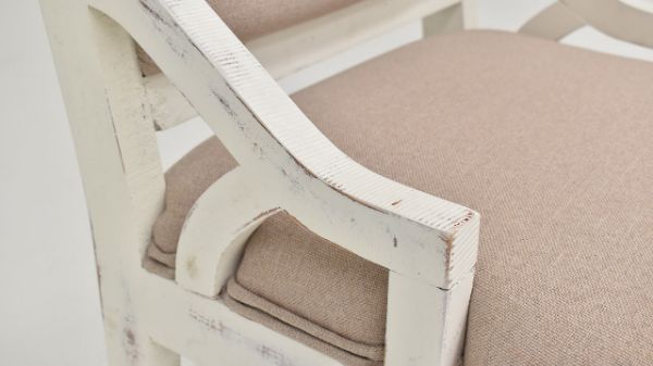 Close Up View of the Seat of the Brooks Chairback Barstool in White by Vintage Furniture | Home Furniture Plus Bedding