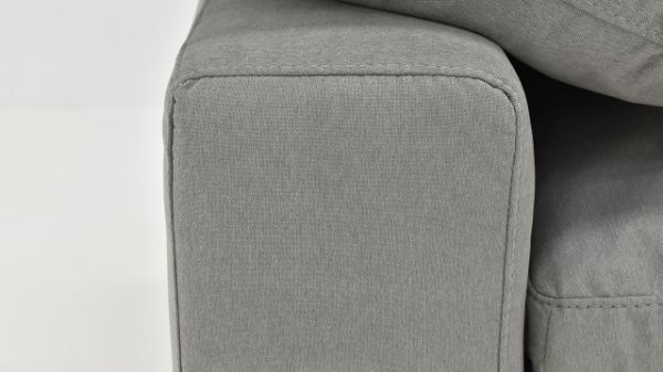 Close Up View of the Arm on the Cloud L-Shaped Sectional Sofa in Gray by KUKA Home | Home Furniture Plus Bedding
