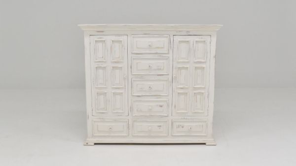 Front Facing View of the Chalet Man's Chest in White by Vintage Furniture | Home Furniture Plus Bedding