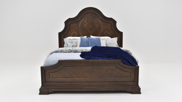 Front View of the Brown Plaza Queen Size Bed by Avalon Furniture | Home Furniture Plus Bedding