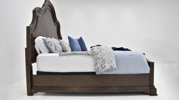 Side View of the Brown Plaza Queen Size Bed by Avalon Furniture | Home Furniture Plus Bedding