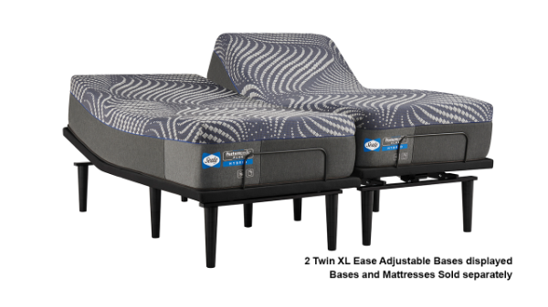 Slightly Angled View of Two Ease 4.0 Adjustable Bases (sold separately) by Sealy  with Mattress (also sold separately) | Home Furniture Plus Bedding