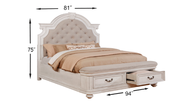 Picture of Keystone King Size Bed - White
