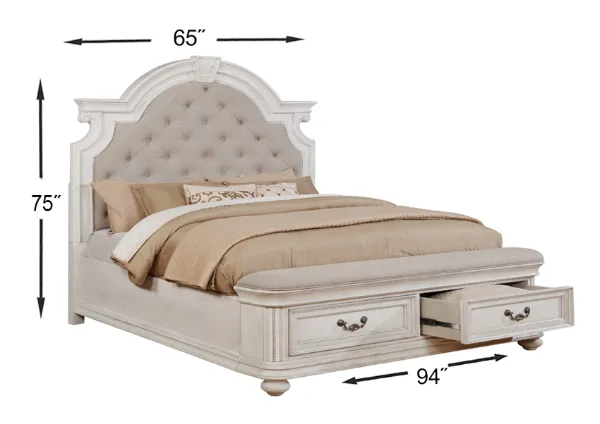 Picture of Keystone Queen Size Bed - White